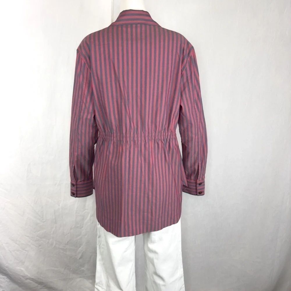 CABI Regatta Shacket Striped Button Down Blouse - Picture 10 of 16